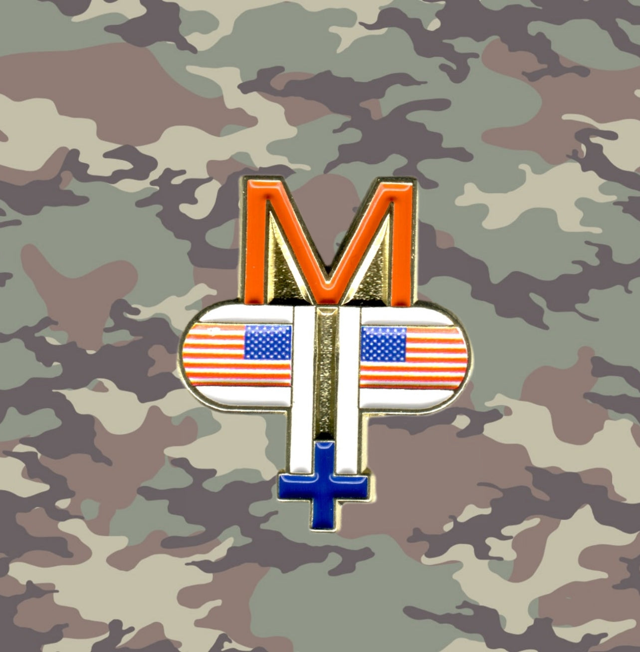 Military PP Plus soft enamel pin